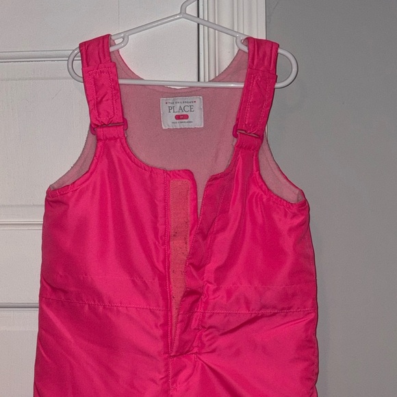 The Children’s Place Toddler Bright Pink Snow Overalls/Bib Size 3T - Picture 5 of 9